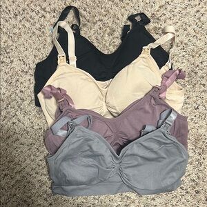 Women's Nursing Bra Set - Black, Cream, Purple, Gray